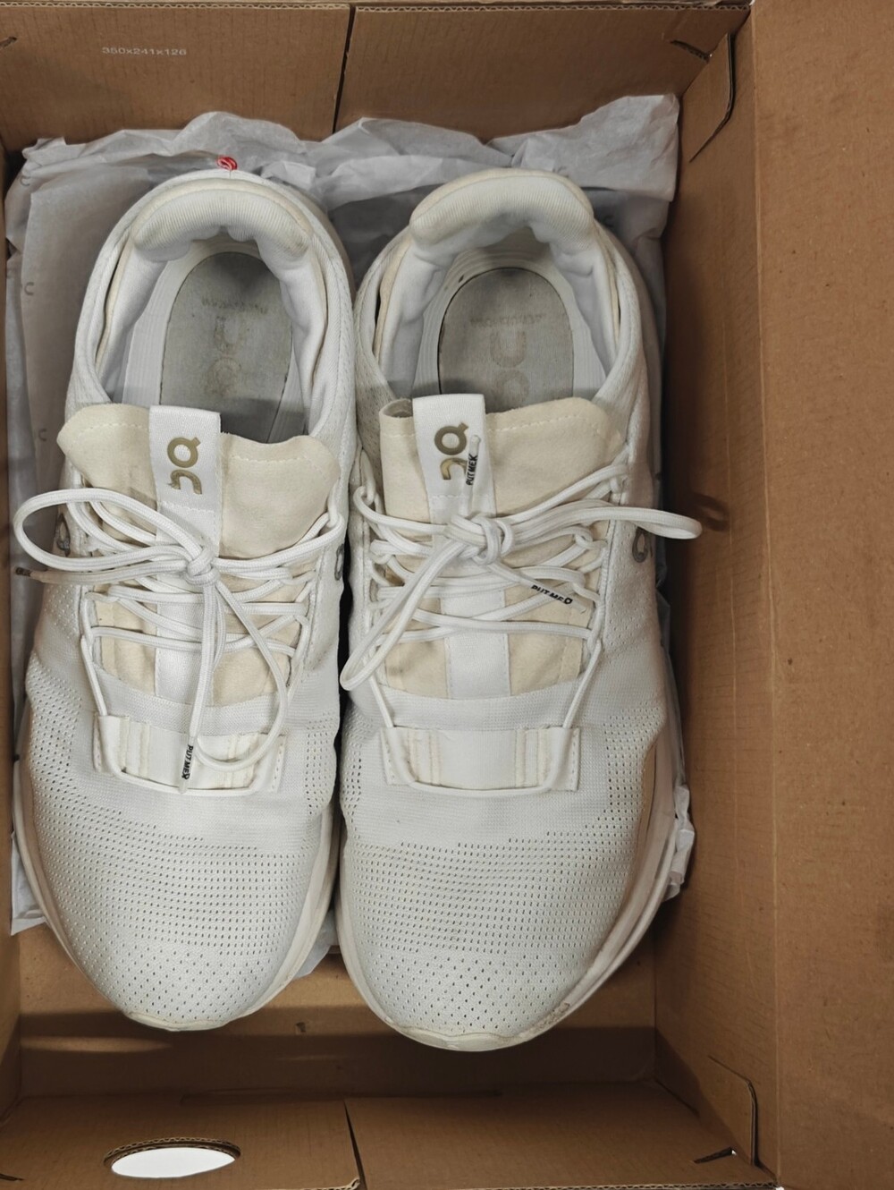 On Cloudnova Men's 9 Undyed White White CloudTec Running Shoes